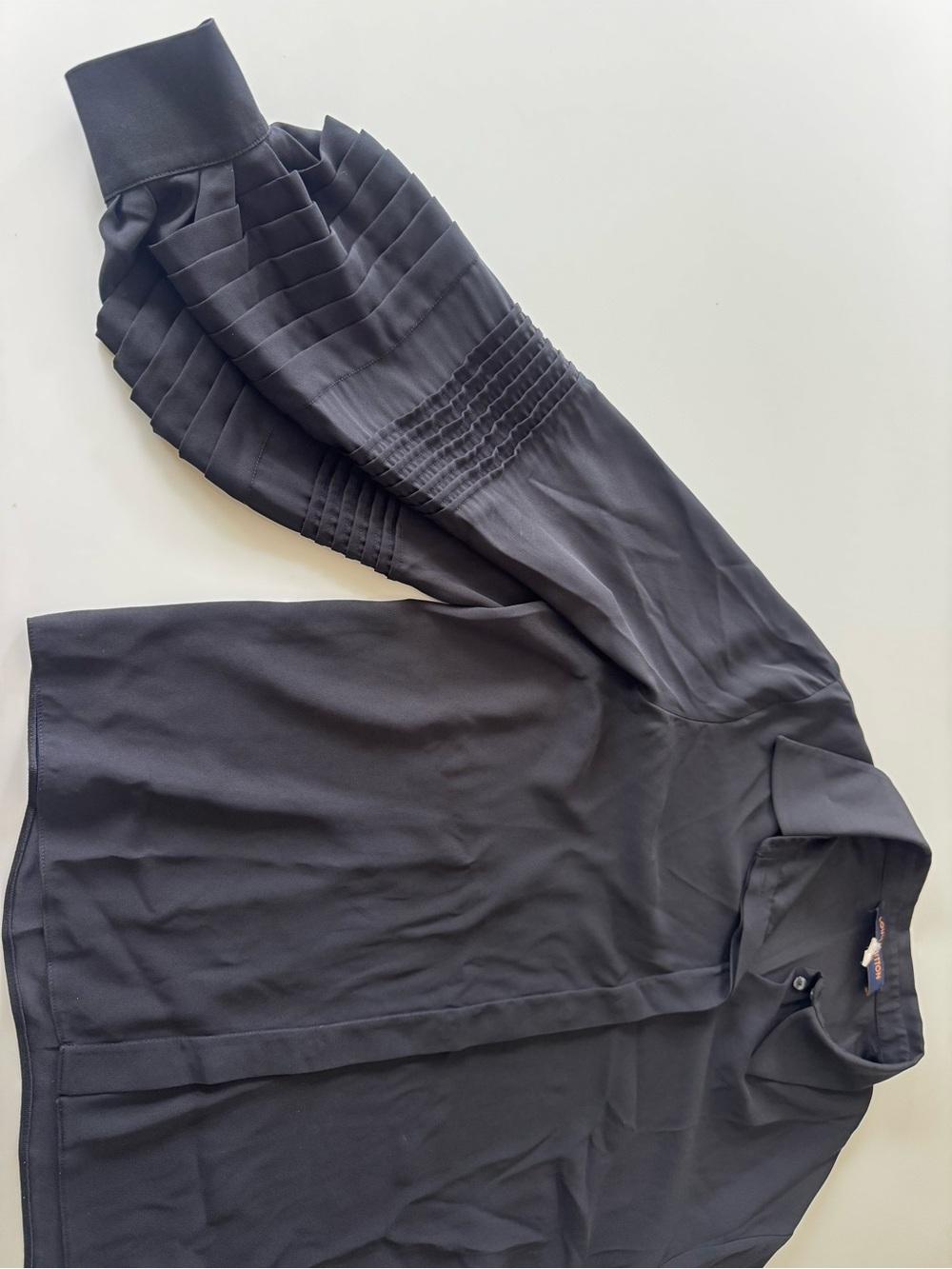 Louis Vuitton Uniforms Collection Black Pleated Accordion Sleeve Button-Down - Picture 7 of 11
